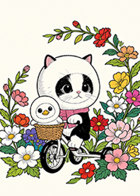 可愛い ハチワレ猫 まんまる帽 着せ替え