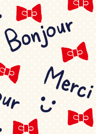 Bonjour Merci Ribbon-navy-joc