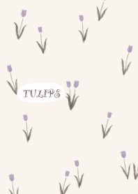 Watercolor Tulips/Dull purple