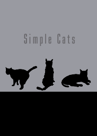 シンプルな猫:グレーブラック