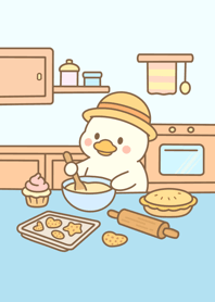 น้องเป็ดน้อย (v.ทำอาหาร)ธีมสีฟ้า