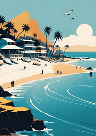 Summer beach coconut trees 90027a