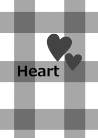 Black check pattern and heart