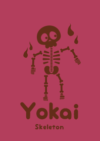 Yokai skeleton wine-red