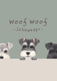 Woof Woof - Schnauzer - GREEN GRAY