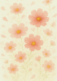 Cosmos flower on moss green