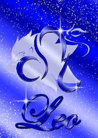 Twelve constellations -Leo2 blue-