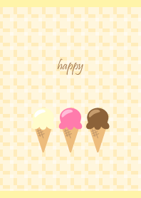 sweet ice cream on light yellow JP