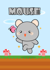 Love U Cute Grey Mouse Theme