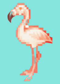 Tema Seni Piksel Flamingo Hijau 09