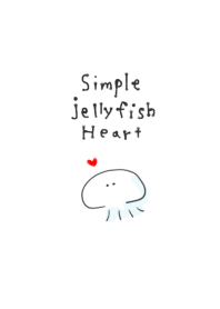 simple jellyfish heart white gray.