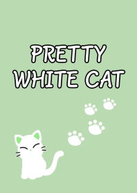 PRETTY WHITE CAT Theme-LIGHT GREEN