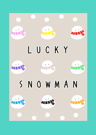 NINE LUCKY SNOWMEN-SNOWMAN-EMERALDGREENj