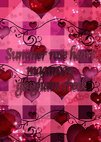Summer rose heart macaroon gingham check