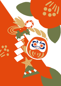 紅椿花大地/達摩不倒翁聖誕/正月/日本新年
