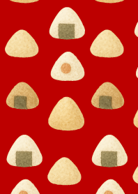 onigiri on red & beige