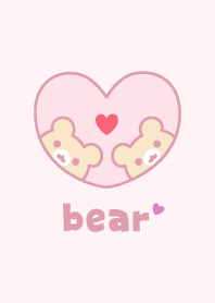 หมี หัวใจ [สีชมพู]