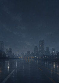 雨夜道路線城市夜景
