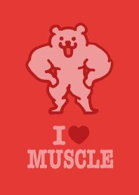 I LOVE MUSCLE(Macho Bear) Red