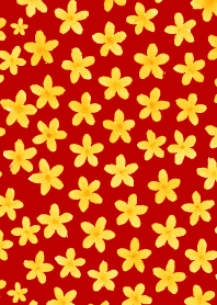 Small Osmanthus on red & beige