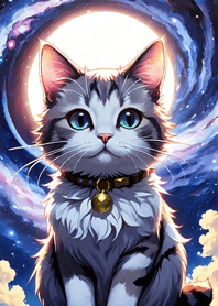 Night Moon Star Cat 89bA0c