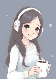 Afternoon coffee time-Sweet girl eDeB06