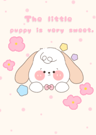 The little puppy is very sweet.