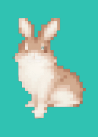 토끼 픽셀 아트 테마 그린 08