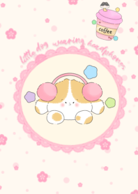 little dog wearing headphones