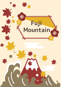 富士山和海浪 秋天的樹葉 2