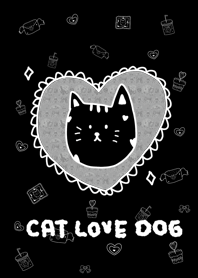 Cat Dog couple Black Revised