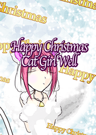 Happy Christmas Cat Girl Well