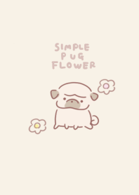 simple pug flower beige