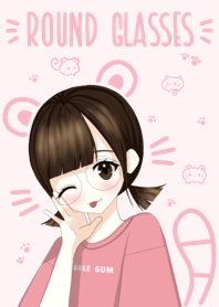 round glasses (pink) Japan