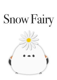 White flowers and snow fairy