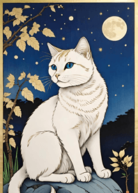 Cat under the Moon 2b3b33