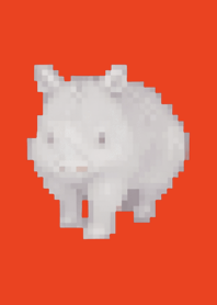 Rhinoceros Pixel Art Theme  Red 03