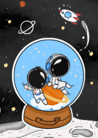 The Little Astronaut in The Snow Ball