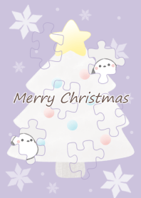 Shimaenaga and Christmas tree -purple-