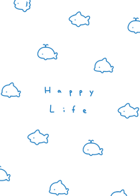 Shark Friends(pattern)/white blue