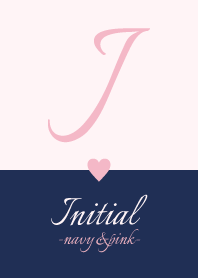 Initial "J" -navy&pink-