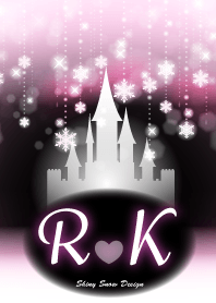 【R&K】イニシャル❤️雪の城-ピンク-