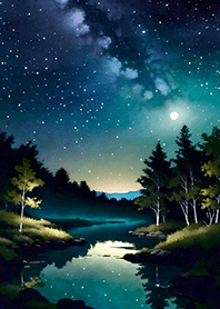 Beautiful starry night view#2667