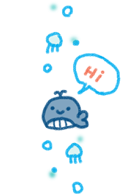 クジラのシンプル着せかえ