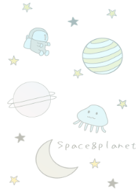 Space&planet&cute alien