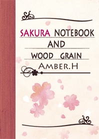 SAKURA notebook and Wood grain No.1