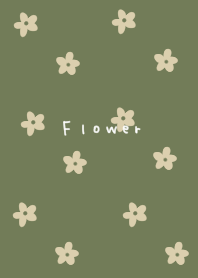 Moss green and floral print.