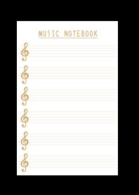 LIGHT BROWN COLOR MUSICAL NOTES-BLACK