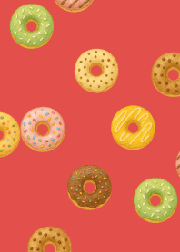 Colorful Donuts01 on red