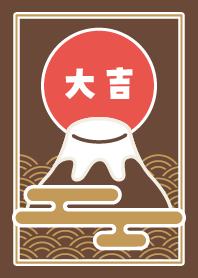 Simple/Lucky Mt.Fuji/ Brown x Red x Gold